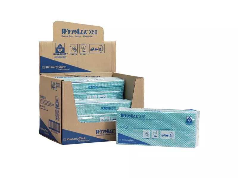 Chiffons de nettoyage Kimberly-Clark WypAll X50 416 x 245 mm verts