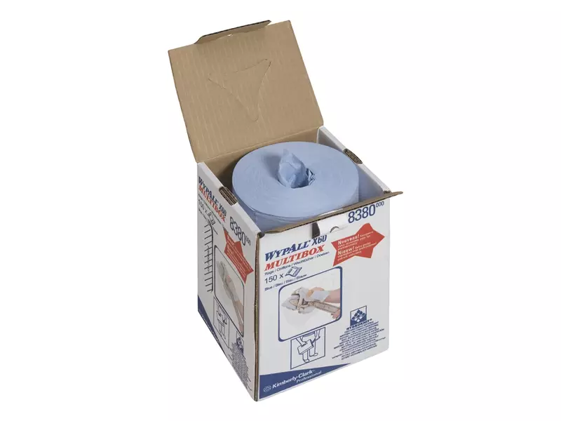 Kimberly-Clark Wypall X60 8380 poetsdoekrol 420x245 mm blauw