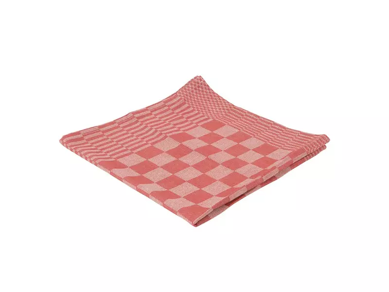 Checked tea towel 65x65 cm red
