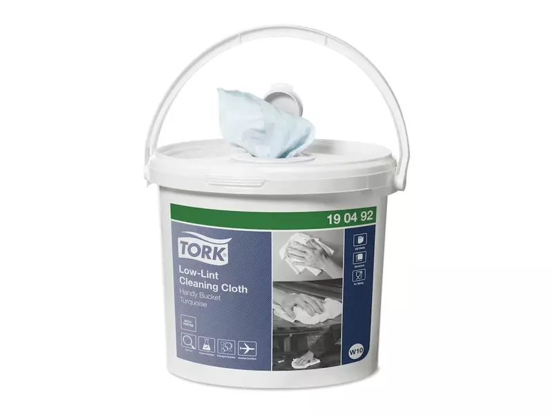 Tork Low-Lint cleaning cloth roll 1-ply blue in bucket