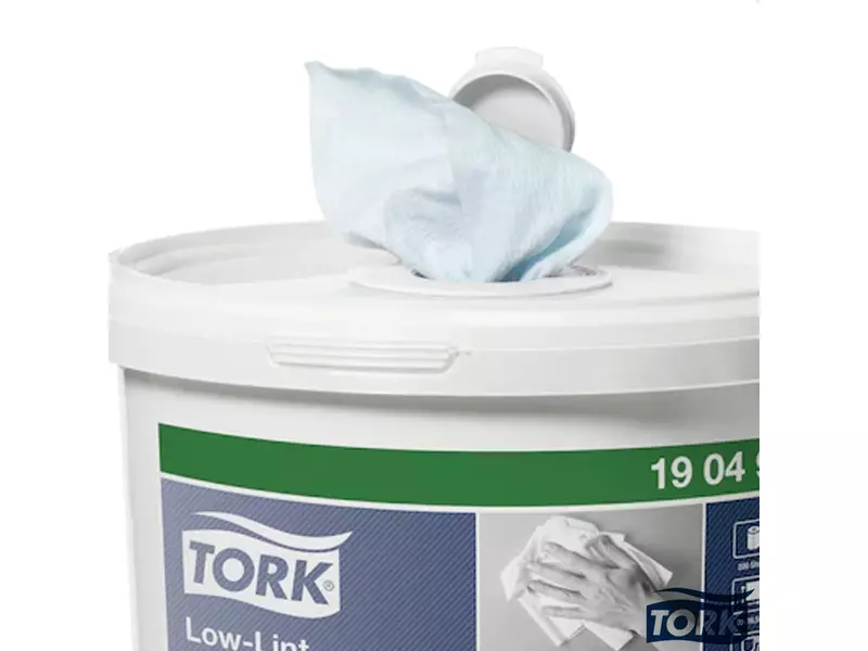 Tork Low-Lint cleaning cloth roll 1-ply blue in bucket