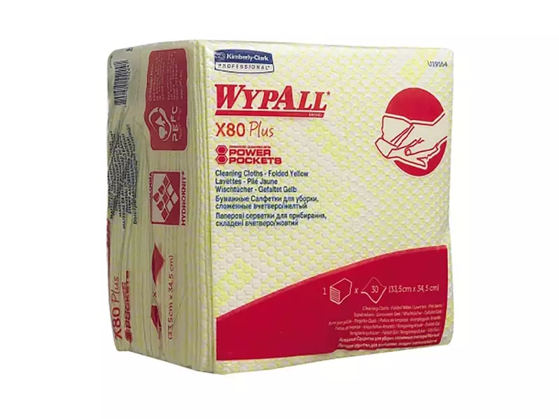 Wypall X80 19164 Cleaning Cloth 35.50x33.50 cm Yellow