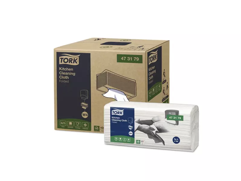 Tork kitchen cleaning folded cleaning cloth white