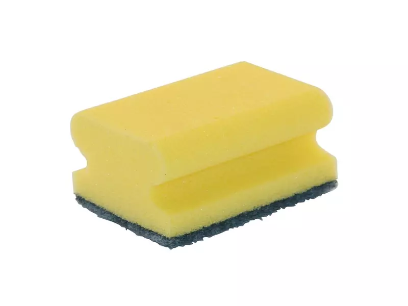 Schuurspons met handgreep 95x70x30 mm geel-groen