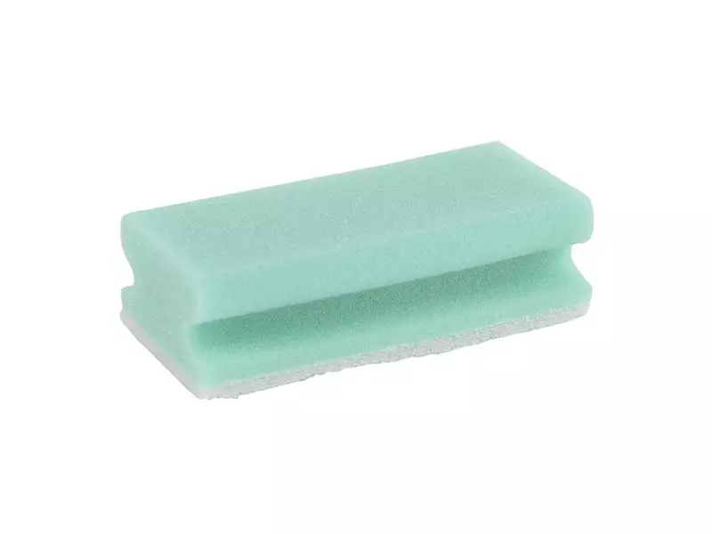 Schuurspons met handgreep 140x70x45 mm groen-wit