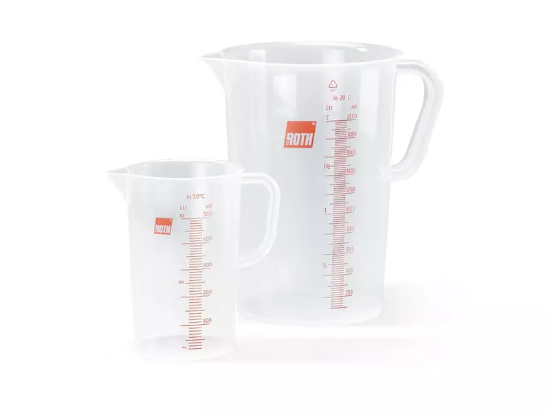 Maatbekers polypropeen transparant met maatverdeling 2000 ml