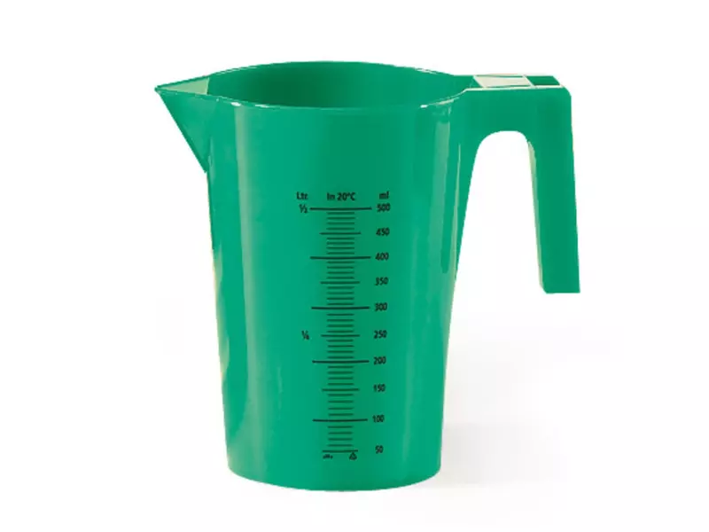 Maatbeker PP 500 ml transparant groen