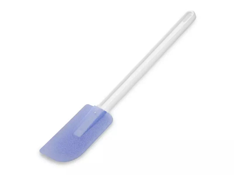 Pannenlikker siliconen 7 cm blad 45 cm totaal blauw/wit