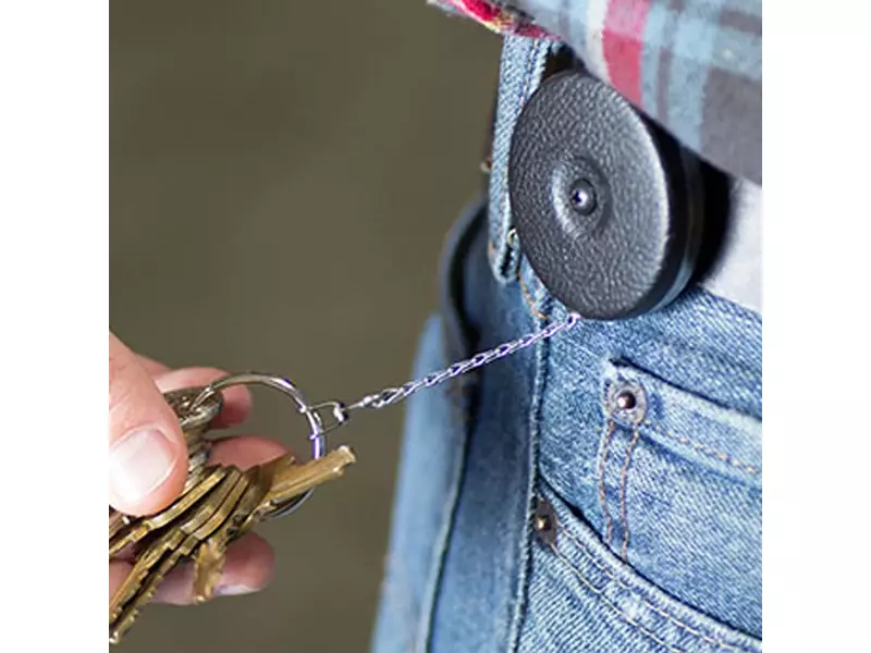 Porte-clés rétractable Key-Bak Original en acier inoxydable 60 cm