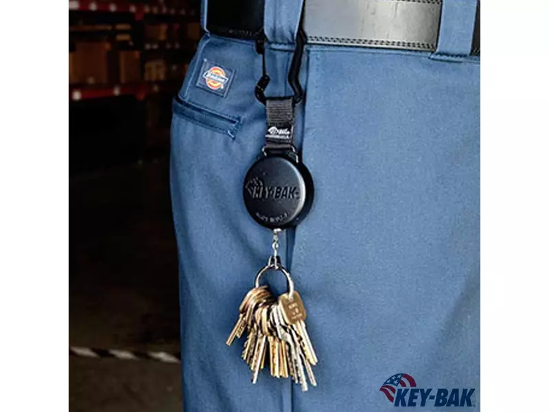 Porte-clés rétractable Key-Bak Securit, cordon Kevlar 120 cm
