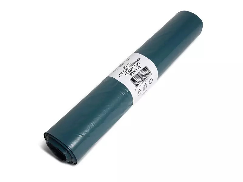 Afvalzakken blauw LDPE gerecycled T60 80x110 cm