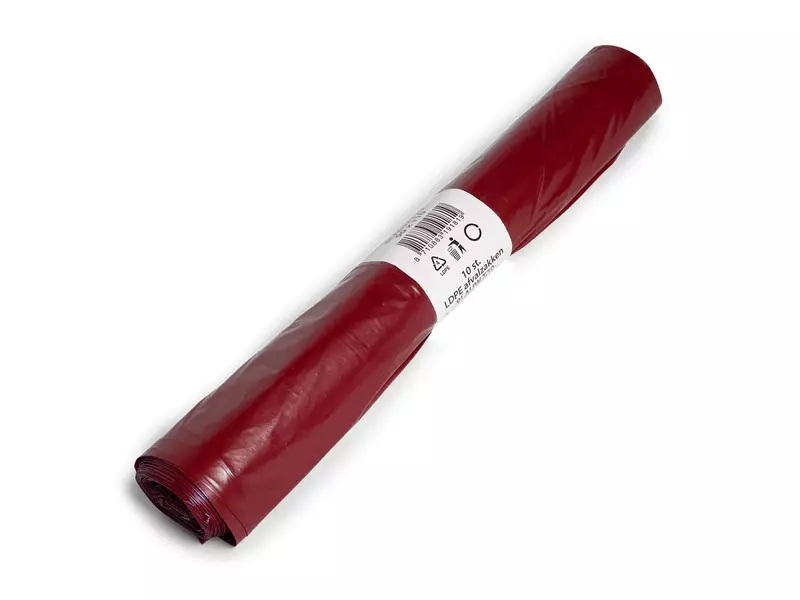 Red LDPE T70 waste bags 90x110 cm