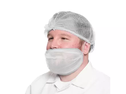 Masque à barbe détectable en nylon micromesh blanc à mailles ultra-fines