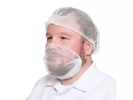 Beard mask micro mesh nylon super fine mesh XL white