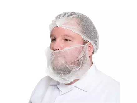 Hycare disposable beard mask non-woven polypropylene extra large white