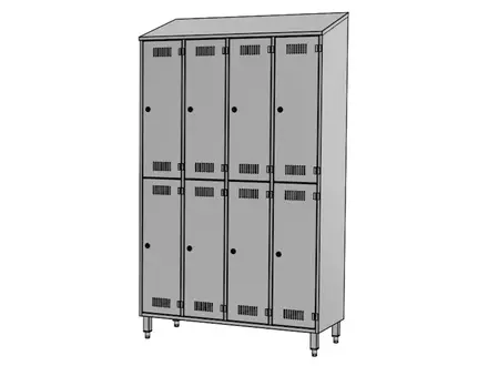 Locker RVS 1250x500x2148 mm 8 vaks