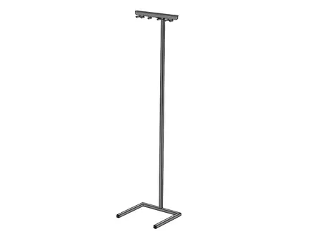 Floor-standing stainless steel hanging system for work materials
