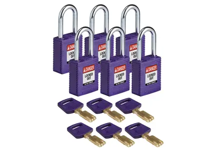 Brady 150362 SafeKey Nylon veiligheidssloten Danger Locked Out paars