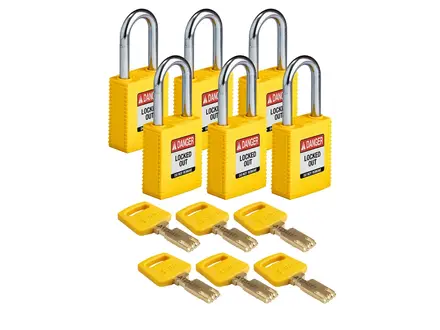 Brady 150225 SafeKey Nylon veiligheidssloten Danger Locked Out geel