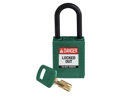 Brady 150273 SafeKey Nylon safety lock Danger Locked Out green