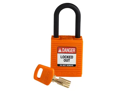 Cadenas de sécurité Brady SafeKey en nylon, orange, 6 pièces, référence 150230.