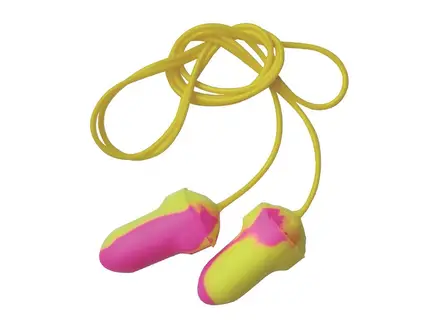 Bouchons d'oreilles Proteqtio PT30 en mousse à mémoire de forme PU avec cordon rose-jaune