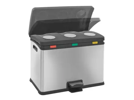 Poubelle à pédale en acier inoxydable EKO Rejoice 12+12+12 litres