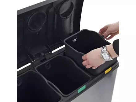 Poubelle à pédale en acier inoxydable EKO Rejoice 12+12+12 litres