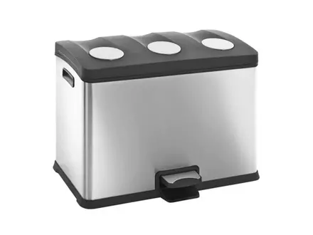 Poubelle à pédale en acier inoxydable EKO Rejoice 12+12+12 litres