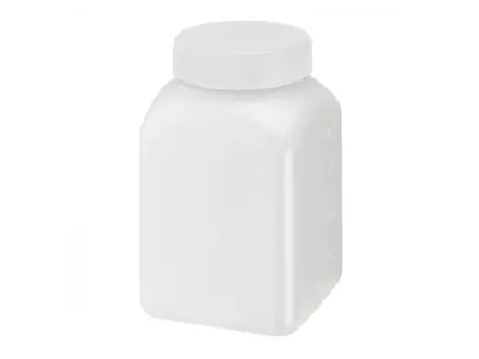 Monsterpot vierkant schroefdop steriel HDPE 76x76x120 mm DIN60 500 ml