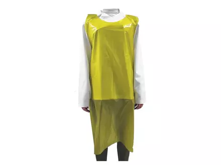 Hycare disposable schort 20 mu polyethyleen 80x125 cm op rol geel