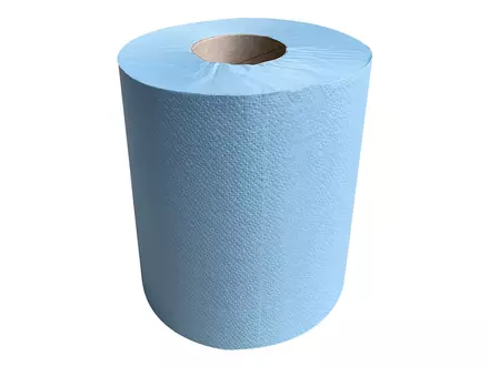 Papier de nettoyage midi 1 pli à alimentation centrale 300 mètres bleu