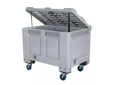 Caisse-palette avec 4 roues pivotantes et couvercle 1200 x 800 x 955 mm 535 litres