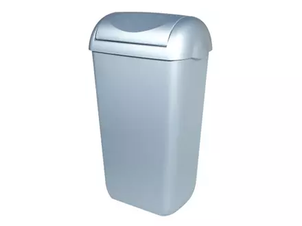 Poubelle PlastiQline PQSA23M avec couvercle basculant, en plastique, 23 litres, aspect inox