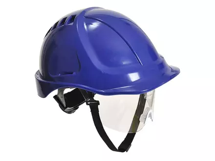 Portwest PW54 safety helmet with visor 6-point adjustment cornflower blue
