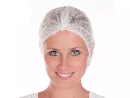 Disposable hairnets detectable spiral non-woven polypropylene 60 cm white