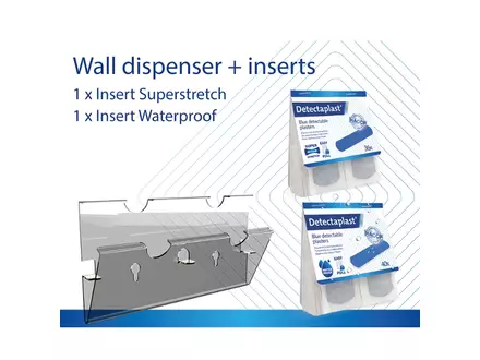 Distributeur de pansements Detectaplast, pansements élastiques et résistants à l'usure et imperméables, détectables, 25 x 72 mm