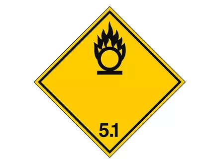 Pictogramme de transport Brady, substance oxydante ADR 5.1 297 x 297 mm