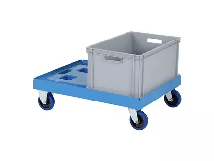 Plastic base galvanized forks 800x600 mm red