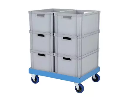 Plastic base galvanized forks 800x600 mm red