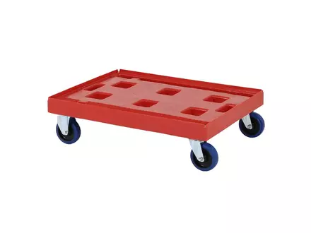 Plastic base galvanized forks 800x600 mm red