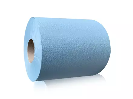 Papier de nettoyage midi 1 pli à alimentation centrale 300 mètres bleu