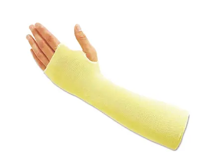 Manchon de protection de bras avec trou pour le pouce, en Kevlar HSP Aracut PA, taille 18 x 45 cm
