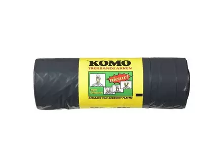 Sac poubelle KOMO LDPE 62x80+5 cm noir