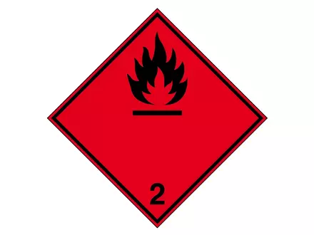 Pictogramme de transport Brady hautement inflammable ADR 2 297x297 mm