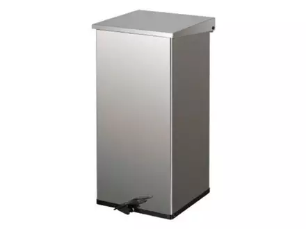 Poubelle à pédale en acier inoxydable ignifugé 300 x 300 x 600 mm 55 litres
