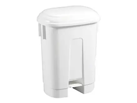 Plastic pedal bin 60 l white/white