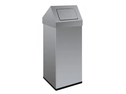 Afvalbak RVS met pushdeksel 110 liter