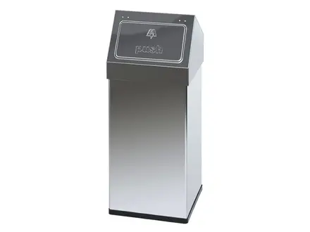 Poubelle en acier inoxydable avec couvercle à pression, 55 litres