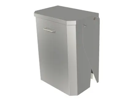 Afvalzakhouder wandmontage RVS gesloten uitvoering 40 liter